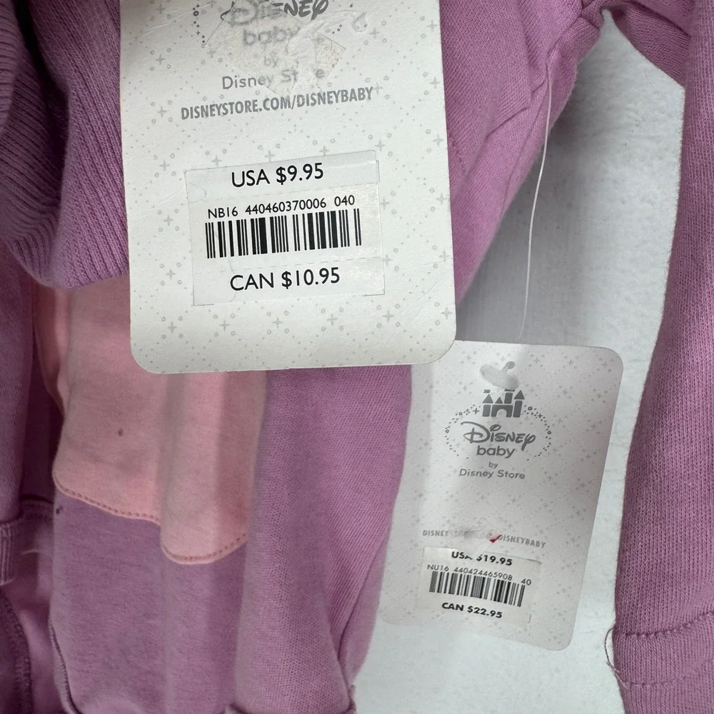 Disney Baby Angel Lilo & Stitch Hooded Bodysuit and Booties Set NEW Pink 6-9M